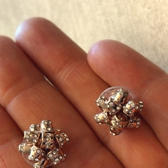 kate spade Jewelry - KATE SPADE Earrings Crystal CZ Bow Studs Rose Gold